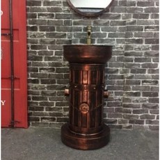 格森 立柱洗手臺 工業風酒吧餐廳商用洗手盆, 紅銅色送冷暖水龍頭