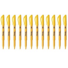 샤피 포켓 형광펜 진노랑12개, 1개, 본상품선택