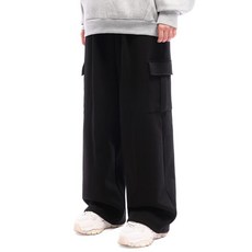 어나더 아카이브 ANOTHER ARCHIVE 카고 원턱 스웨트 와이드 팬츠_블랙