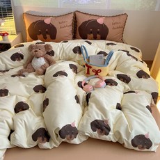 可愛卡通純棉水洗棉四件套 全棉兒童床單被套床上用品 (1.8米), 柯基小狗,1.2m床三件套-床單款（被套150*2