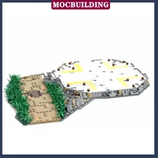 쿠쿠스토어 MOC 스트리트 뷰 빌딩 헬리콥터 패드 모델 블록 어셈블리 영화 공장 진흙 컬렉션 시리즈 장난감, 04 ST117-830P, 01 CHINA