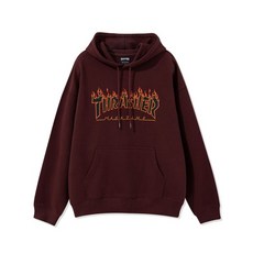트래셔 THRASHER 플레임 로고 후디 버건디 176101