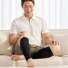 블락 시니어종아리보호대 1쌍 압박밴드 근육 지지 붓기 관리 러닝 운동용, 1세트, 블랙