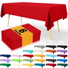 Homaxy 일회용 테이블 천으로 장식 54X108inch 야외 파티 저녁 직사각형 식탁보 완벽방수 플라스틱 커버, 01 CHINA, 02 54x108inch-1pcs