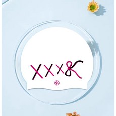 ZOKE 矽膠泳帽 防水防滑 可愛熊貓設計, 白色, 1個