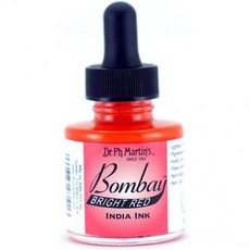 드로잉잉크 Dr. Ph. Martins 봄베이 인디아 잉크10BY 잉크 병 1.0온스 밝은 빨간색 1병