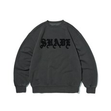 스웨이드 CUT OFF CREWNECK [피그먼트 블랙]