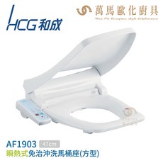 和成HCG AF1903AW 瞬熱式免治馬桶座 47cm 白色 110V, 1個