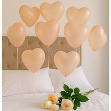하늘풍선파티 파스텔 피치 하트풍선 10개 프로포즈 셀프파티장식 포토존 행사 풍선 천정 장식 헬륨 풍선 31cm