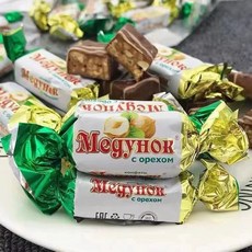 러시아산 캐러멜 풀어파트 캔디 헤이즐넛 웨이퍼 초콜릿 땅콩버터 스낵 건포도 사탕 웨딩, 1개, H. 헤이즐넛 초콜릿 캔디 500g