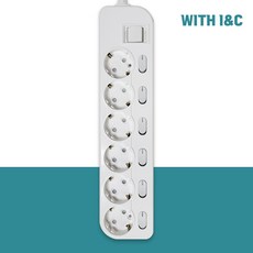 위드아이엔씨 국산 과부하차단 멀티탭 개별 통합스위치 절전형 6구 WI-MC21665, 1개, 10m 1개, 10m