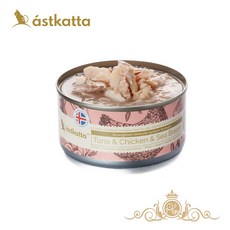 astkatta 低脂無穀健康鮮燉貓罐頭 全齡貓, 1個, 鮪魚嫩雞鯛魚三寶80g