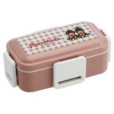 Skater Monchichi 雙層圓頂便當盒 600ml, 棕色 + 白色, 1個