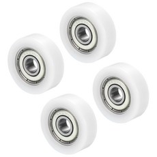 PATIKIL 나일론 풀리 휠 5x21.6x7mm 4팩 608zz 베어링 슬라이딩 컨베이어 롤러 도어 서랍 하드웨어 구동 기계 장비 흰색, 5x22x7mm
