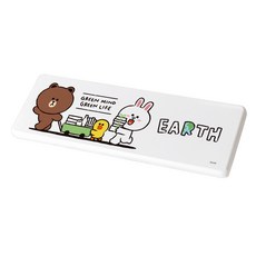 LINE FRIENDS 珪藻土洗漱墊 熊大 兔兔 防潮杯墊, 1個, 綠色生活