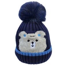 키즈트리 유아용 겨울 곰돌이 방울 니트 모자 DM-132