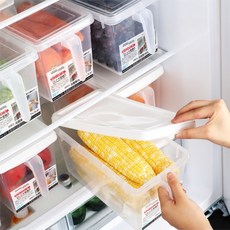 니치유 손잡이 투명 정리함 냉장고 수납 보관용기, 2p, 화이트(투명), 1개입