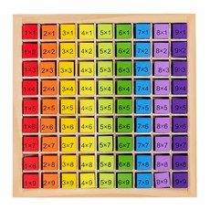 九九乘法積木表 兒童數學啟蒙教具 益智玩具 學習乘法好幫手, 彩色, 1個