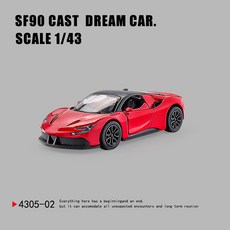 DFMEI 三開門Rross-Country合金仿真越野跑車模型兒童回力玩具小汽車, 如圖, 紅色-SF90【袋裝】