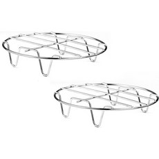 2개의 찜 선반 주방 및 실외에서 요리 냉각 찜을 위한 5.9인치 원형 스테인리스 스틸 찜기은색, silver, 5.9 Inch