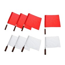 shangren 4pcs 심판 축구 축구 하키 라인맨 플래그 운동 대회 시작 플래그 트랙 필드 스포츠 훈련 판사 플래그 경량, 설명한대로, 설명한대로, 레드+화이트, 1개