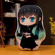 귀멸의 칼날 캐릭터 양면 쿠션 인형 베개 45cm, 무이치로-1