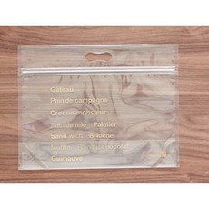 柚子烘焙食品 吐司夾鏈袋 DE09-2 32x27.5+10.6cm PET+CPP 1200入/箱, 1個, 金色法文(小)可裝250g