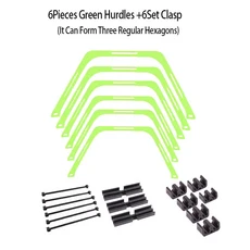 스텝레더 축구연습 사다리 순발력훈련 링 민첩성 장비 접이식 육각형 발판 운동 멀티 용품 육각 장애물 6 개, B-6Pcs Green