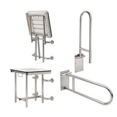 【海夫健康生活館】裕華 不鏽鋼系列 亮面 淋浴椅 活動馬桶扶手(T-058 X-07), 1個