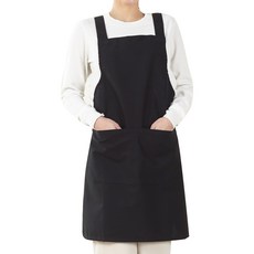 킹리치 앞치마 주방앞치마 면앞치마 H자형앞치마 무지앞치마 꽃무늬앞치마 예쁜앞치마 여성 남성앞치마, 앞치마 무지 블랙, 1개
