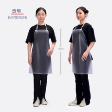 透明食品廠防水圍裙 餐飲廚房防水防油水產冷庫專用工作圍裙, 35絲透明長75寬70釐米