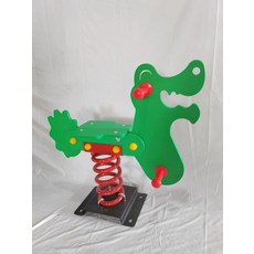 놀이터 스프링 목마 공원 동물 흔들말 시소 야외 흔들의자, 1개, 올리브그린