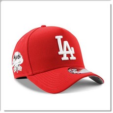 NEW ERA 洛杉磯道奇隊棒球帽 紅色 經典LA隊徽 可調節舒適帽圍 時尚潮流, 1個