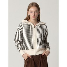 오조크 투웨이 스트라이프 니트 후드 집업 택가격 128000원