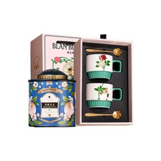블랜버니티 꽃차답례품 복숭아 중국 장미 꽃차, 찻잔세트 + 럼프루트티 72g, 72g, 1개, 1개입