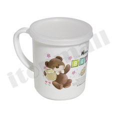 허니베어 뚜껑컵 (중) 뚜껑 머그 컵 음료 파티 어린이, 단품, 1개