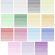 2475PCS 15색상 원형 보석 스티커, 1개, 혼합(S27028) 15장