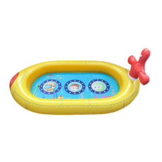 可愛藍色虎鯨造型充氣泳圈，兒童游泳圈，安全無毒材質，輕巧易攜帶，夏日玩水必備, 潛水艇, 1個