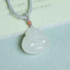 天然和田碧玉白玉佛公抱抱佛笑佛彌勒佛吊墜精品女生掛件吊墜, 抱抱佛, 1個