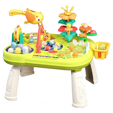 蒙氏教具 早教益智玩具 打地鼠/釣魚遊戲桌 (台灣現貨), 1個, 農場樂園遊戲桌