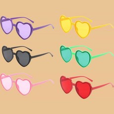 생일 축하 하트 파티안경 컬러 선글라스, 핑크