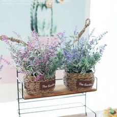 벽걸이 가렌더 핸드메이드 라벤더 조화 바구니 캠핑용