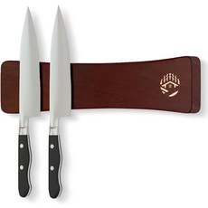 10인치 오크 원목 마그네틱 칼 거치대 N52 초강력 자석 칼꽂이 블랙 월넛 색상 무타공 벽걸이형 스트립 주방 도구 정리대, 10 Inch, Black Walnut