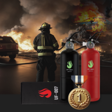 세이프티유 차량용 축광 야광 소화기 UF-007 캠핑용 가정용 사무실 트렁크 실속(축광소화기+트렁크스트랩), 1개, 레드, 1.42kg