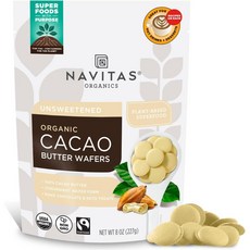 Navitas Organics 나비타스 카카오 버터 웨이퍼-페어트레이드 226g 2개, 1개, 1개입