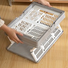 접이식 장바구니 폴딩 다용도 수납 바구니 캠핑, 화이트그레이