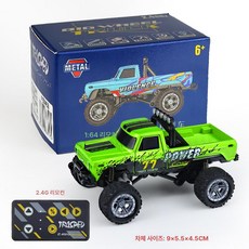 미니 리모컨 트레일러 레이싱카 스케일모델 RC카 드리프트 픽업트럭 4x4 제품 장난감 모터 충전식 오프로드, 1.알로이-패럿 그린 4륜 오프로드