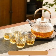 하이라이트용 소형 물끓이는 유리 손잡이, 901ml 이상 1L 이하, 1L, 스노우포인트 700ml 6개