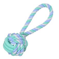 狗狗棉繩球互動玩具, 青色, 1個