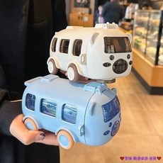 臺灣發貨 兒童吸管水杯 玩具小汽車食品級杯 卡通防燙杯 水杯 咖啡杯 茶杯 飲水杯 水壺 大容量水杯 情侶水杯 禮物首選, 兒童巴士汽車【背帶】一根杯帶,【升級款】 杯刷 吸管刷-清洗方便, 1個